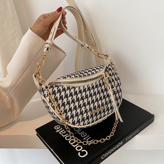 格子柄レディースサマーチェーン 夏物 メッセンジャーバッグ 手作りハンドバック7419463813