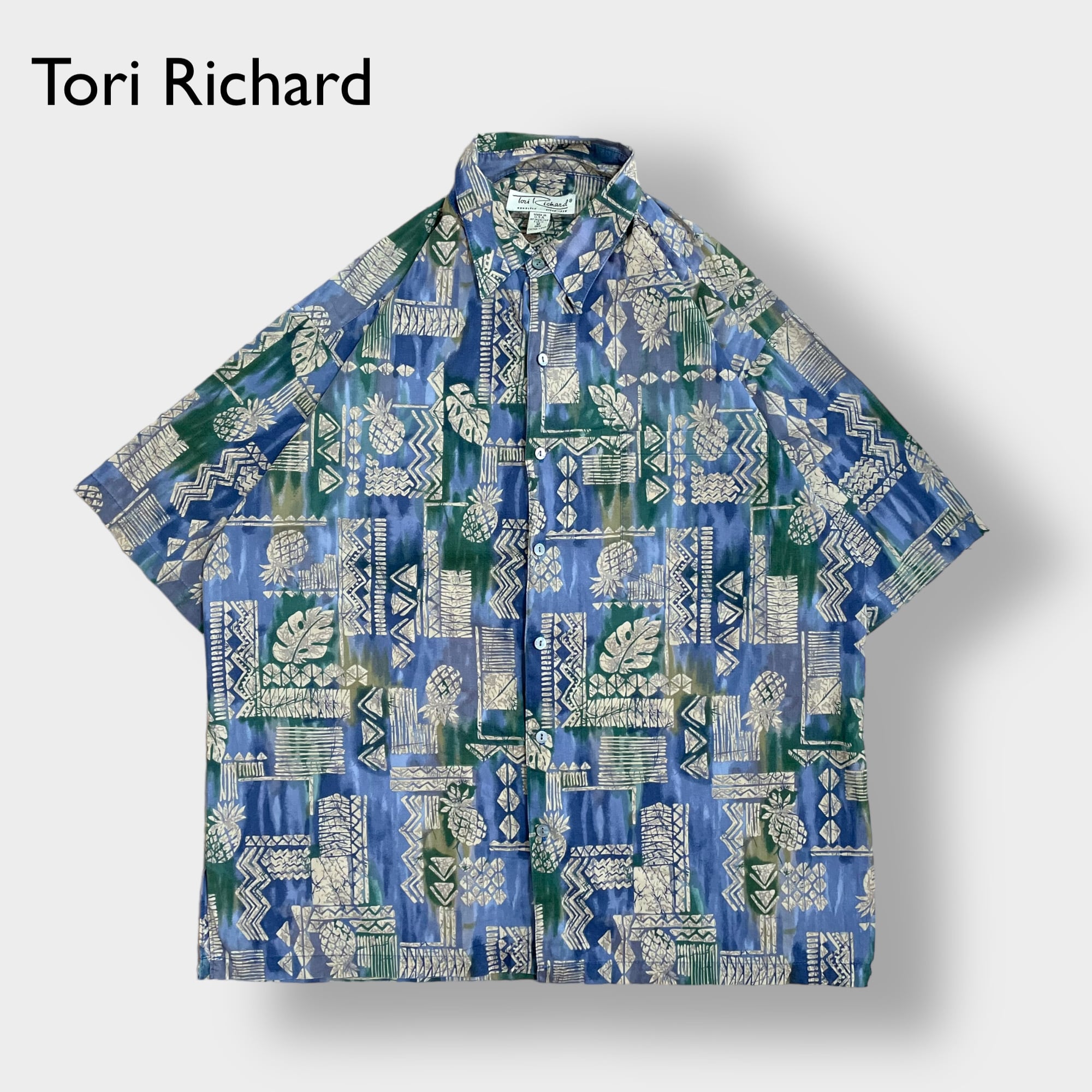 Tori Richard アロハ 総柄シャツ USA製 ボタニカル柄