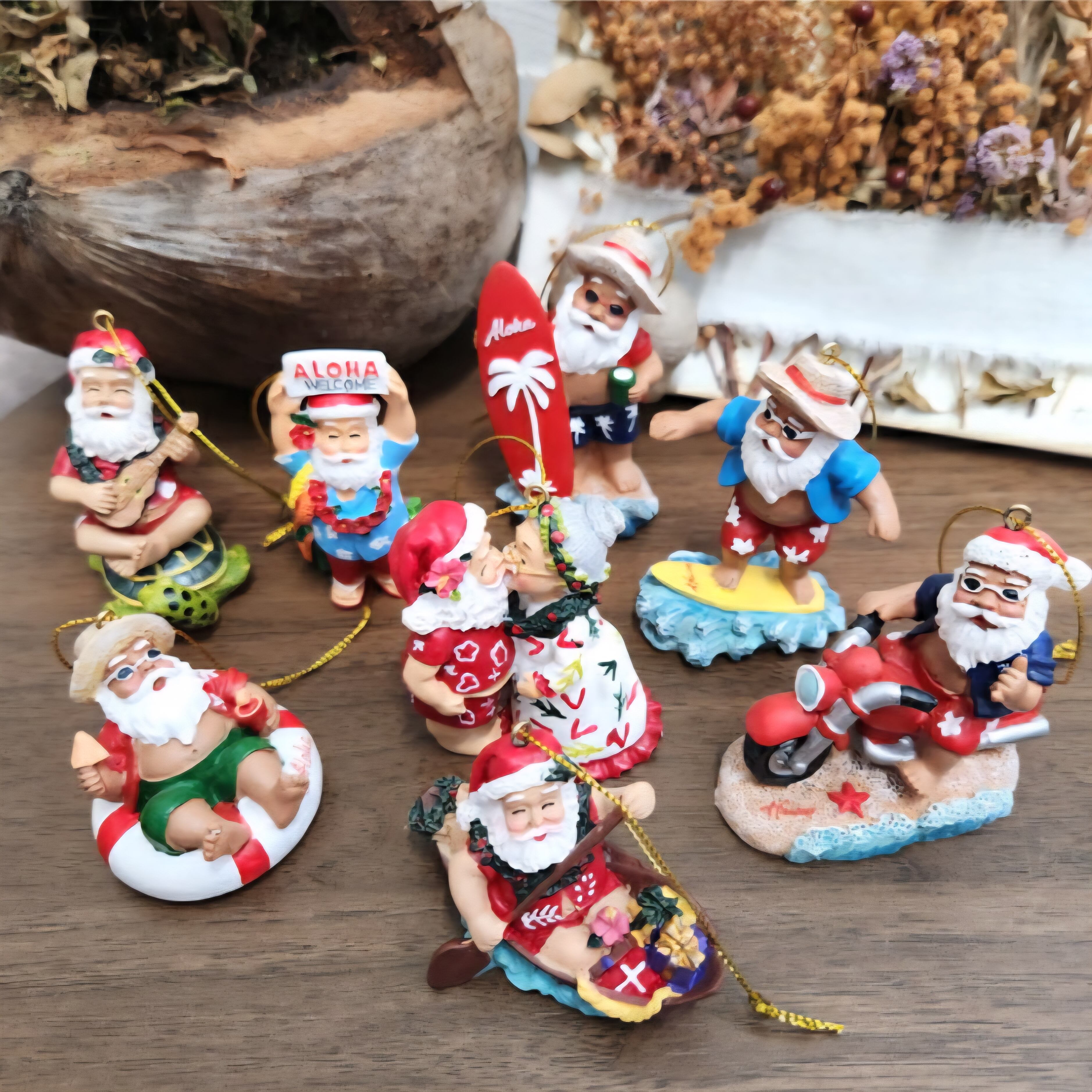 アロハサンタ クリスマスオーナメント シッティング】 ハワイアン雑貨
