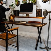 BLACK IRON DESK / X EDGE LEGS　