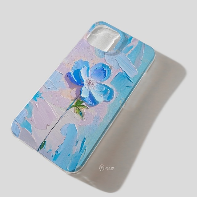 手のひらの中の絵画展~ネモフィラモチーフ~　iPhone・Android　スマホケース　ハードケース　ソフトケース　ポリカーボネート　TPU