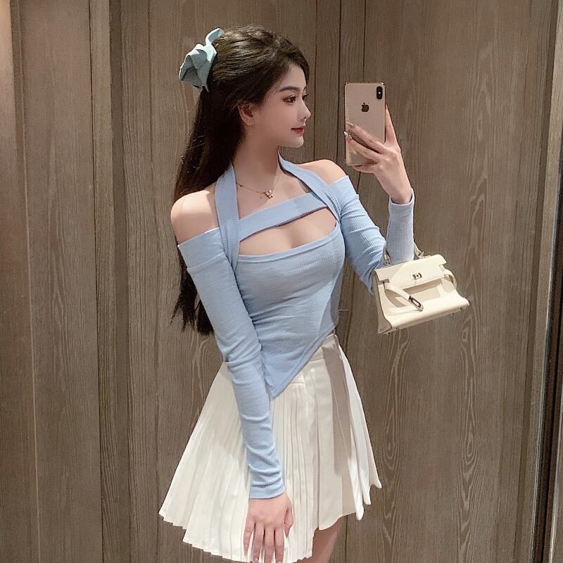 オータムウィンタースタイルTシャツ シャツ スリムショートトップス レディース ロング 秋物 冬物 YY-ファッション54343218924