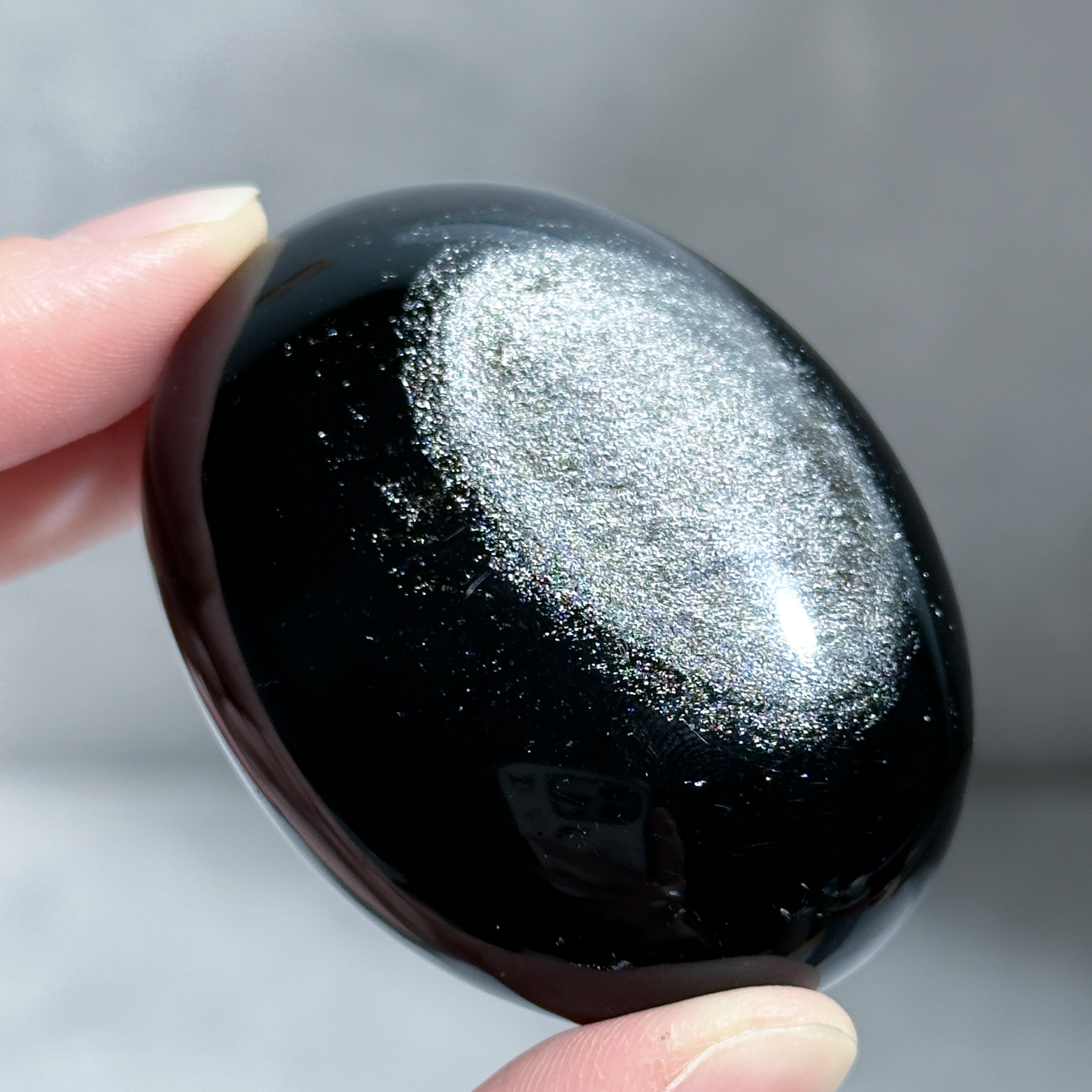 シルバーオブシディアン パーム12◇Silver obsidian◇天然石・鉱物・パワーストーン