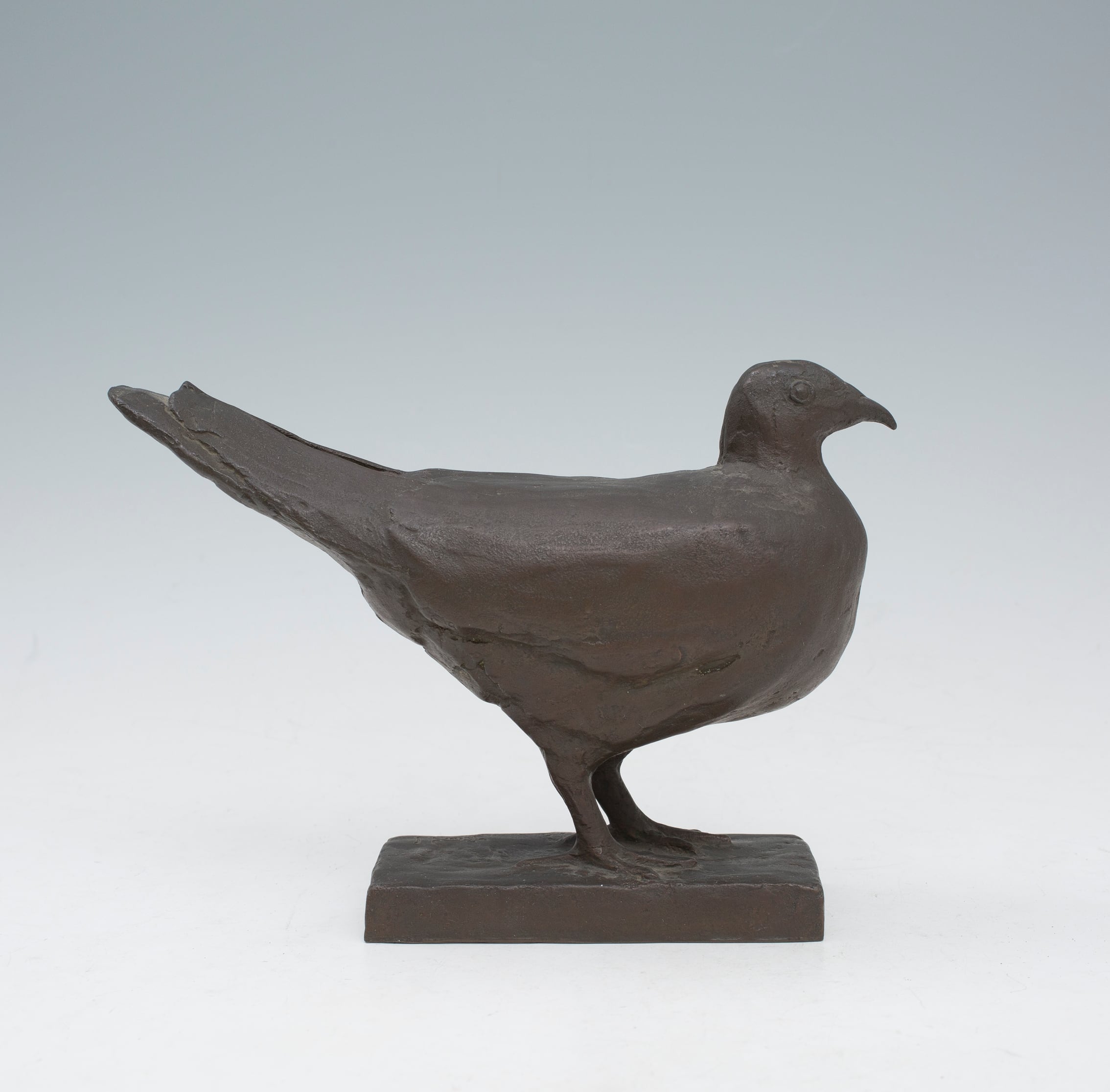 ブロンズ 銅 鳩 鳥 置物 オブジェ 寛一銘 金工 金属工芸 インテリア