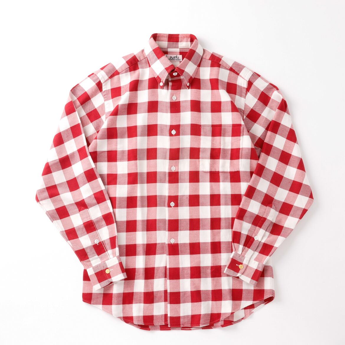 定価14万】HERMES special B.D cotton flannel check shirt made in 