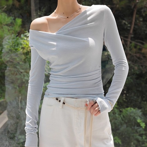 2色／ドレープデザイントップス ・19715