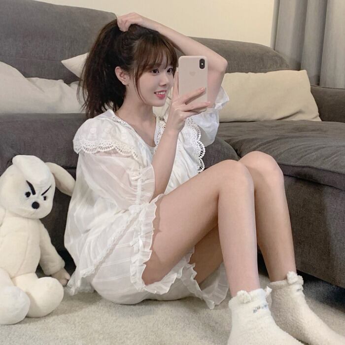 ホワイトレーススプリングカジュアルレディース 大人ガーリー スウィート キュート 春物 モンロー40972123482