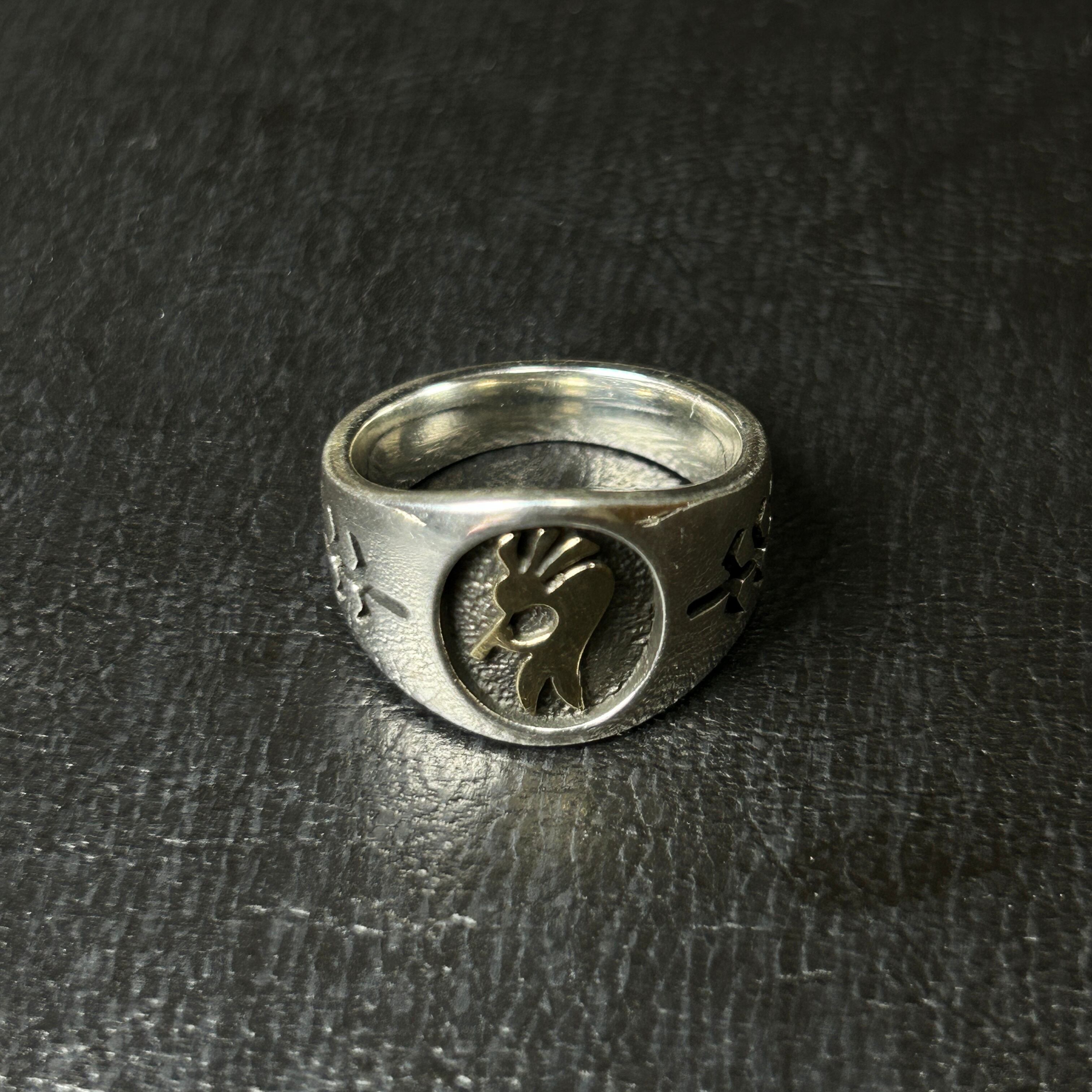 シルバー925 silver ココペリデザインリング/軽研磨仕上げ/19号