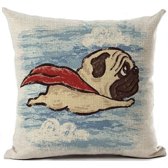 Cushion Cover  -super pug-　　cush-72