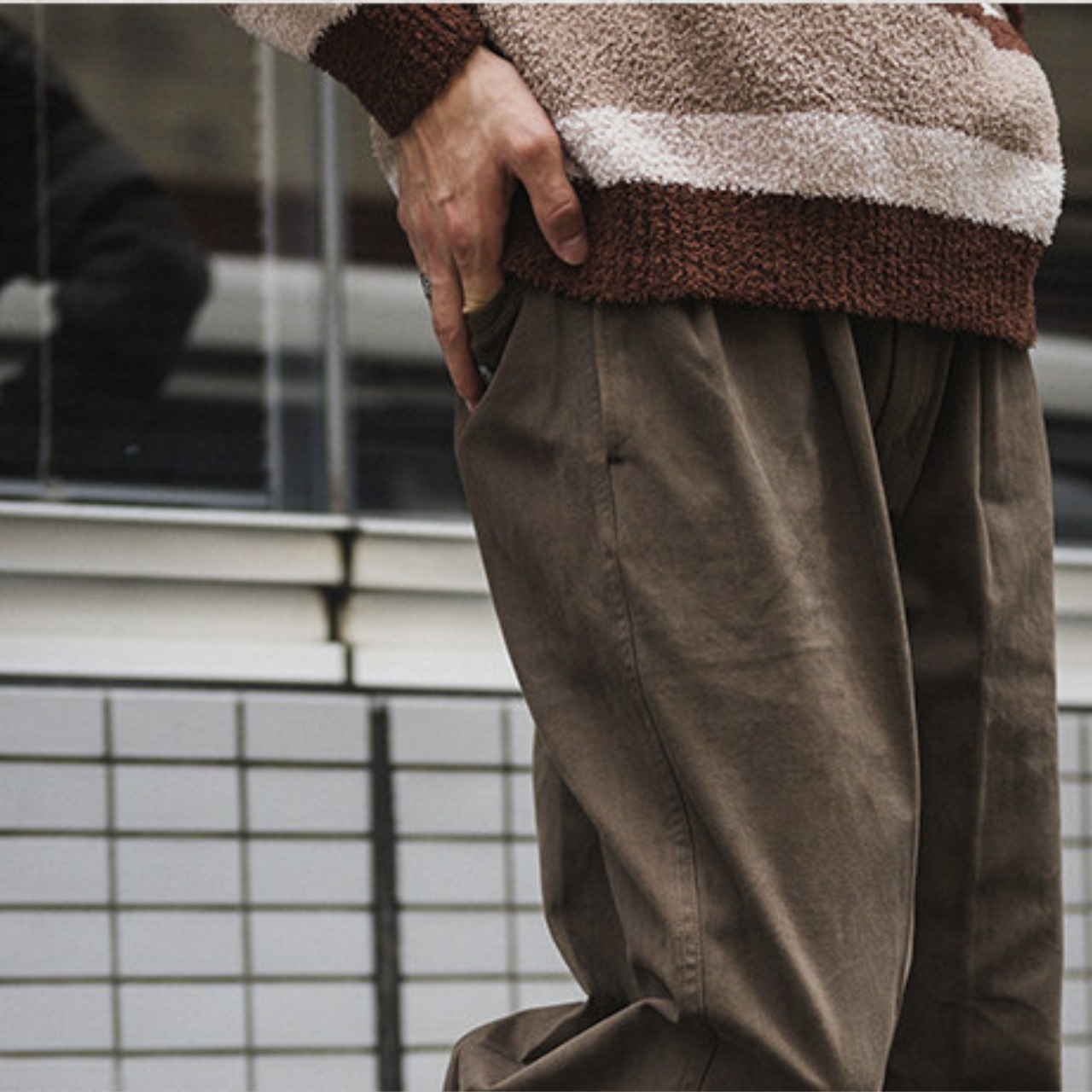 1960sアーミー・ヘリンボーンワイドトラウザー N3584 - 6