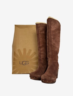 UGG AUSTRALIA LILLIAN アグ  ムートン 2WAY チョコレート ロングブーツ