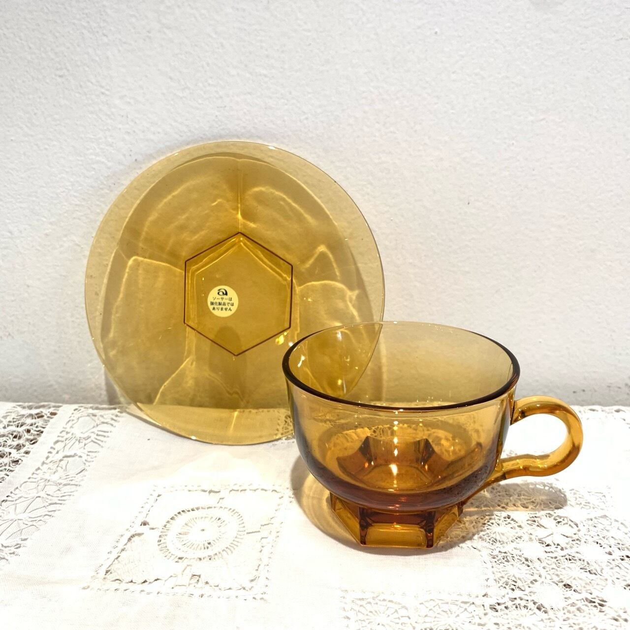 ■ADELEX ガラス紅茶カップ　10客セット■ ADELEX カップ＆ソーサ ６客 耐熱ガラス おしゃれ 昭和中期