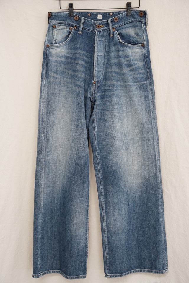 T.T / LOT.704 DENIM TROUSERS C.1920'S(DAMAGED INDIGO)