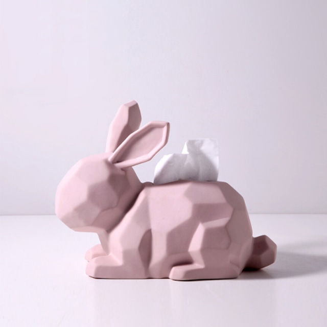 ceramic rabbit tissue case / セラミック ラビット ティッシュ ケース うさぎ オブジェ インテリア 韓国 北欧 雑貨