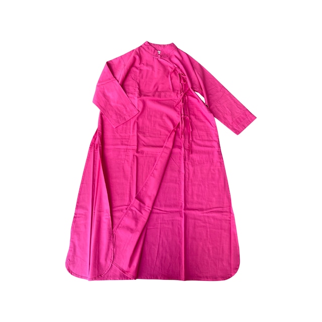 saruche Muji Indian cotton Chineseクルタ　ロングシャツ　Pink