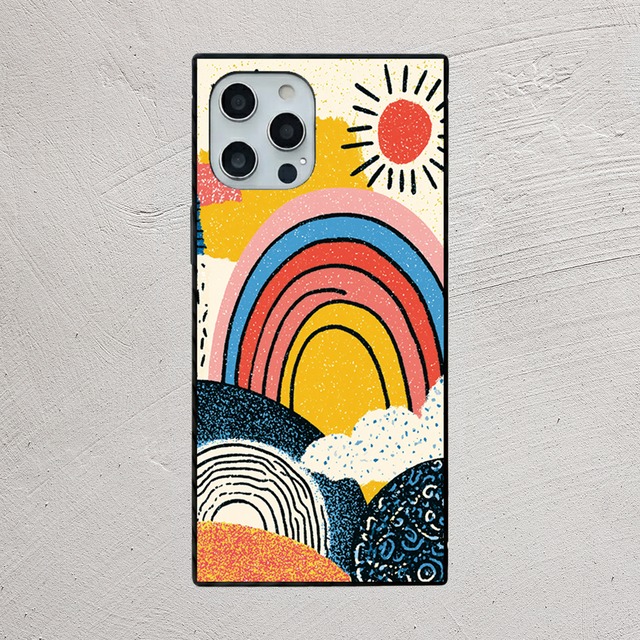 受注生産 iPhoneケース 太陽と虹アーチのZINEコラージュ｜ZINEコラージュ ZINE040C
