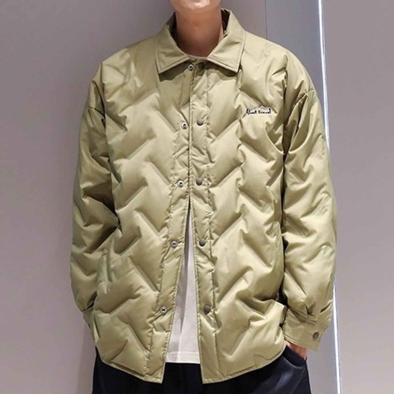 Long Sleeve Shirt Collar Hip Length Padded Jacket ◇3color H0907