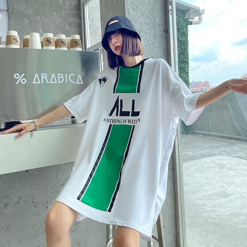 ホワイトドレス サマー薄手ルーズカジュアルTシャツ スカート 夏物 ラブタオタオダレンハウス26244221190