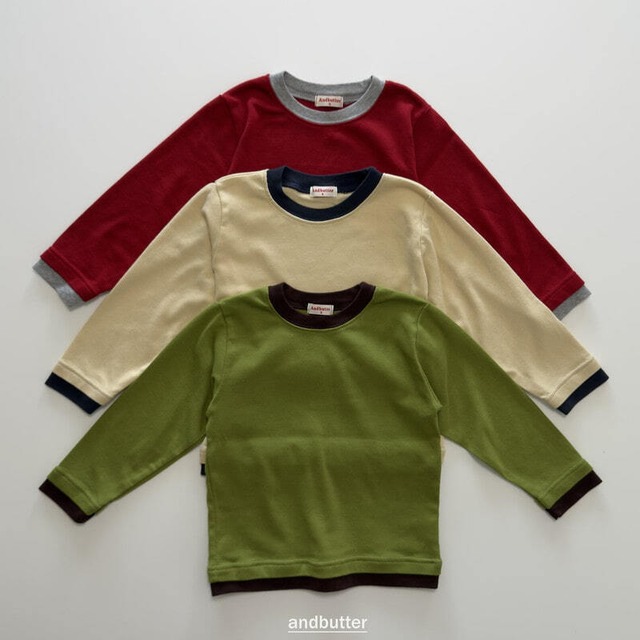 【取寄/韓国直送】and butter キャンディバイカラーTシャツ｜秋服｜韓国子供服｜26/AT