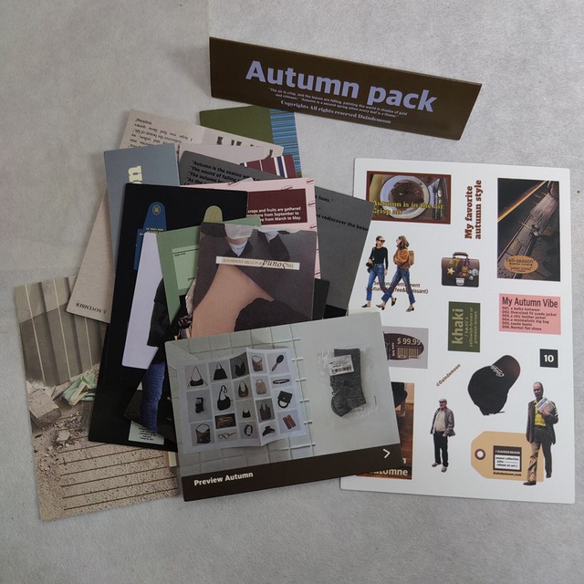 paper-0103｜ 紙ものセット  Autumn Pack｜手帳デコ コラージュ 素材