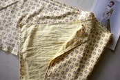 40~50s フランス 120x40c カナリアイエローの薔薇園と室内装飾用ファブリックa romanex garanti boussac ヴィンテージ