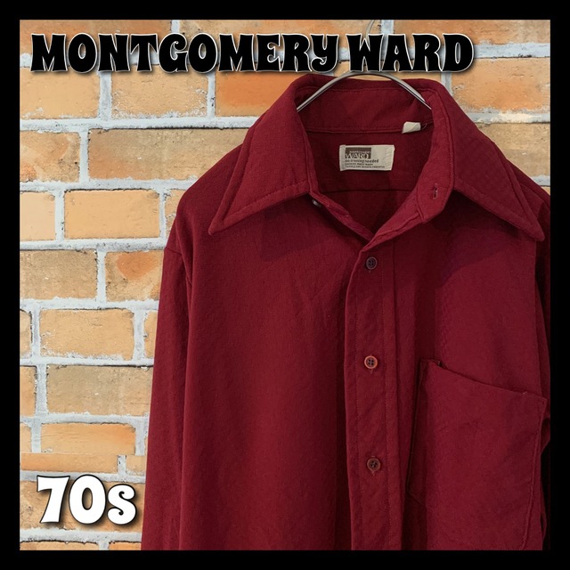 【MONTGOMERY WARD】 長袖シャツ ポリシャツ L相当 アメリカ古着