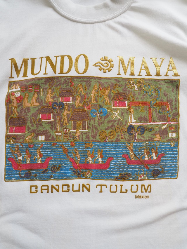 1990’s Mexico “MUNDO MAYA” Cancun Tulum Souvenir T-Shirt