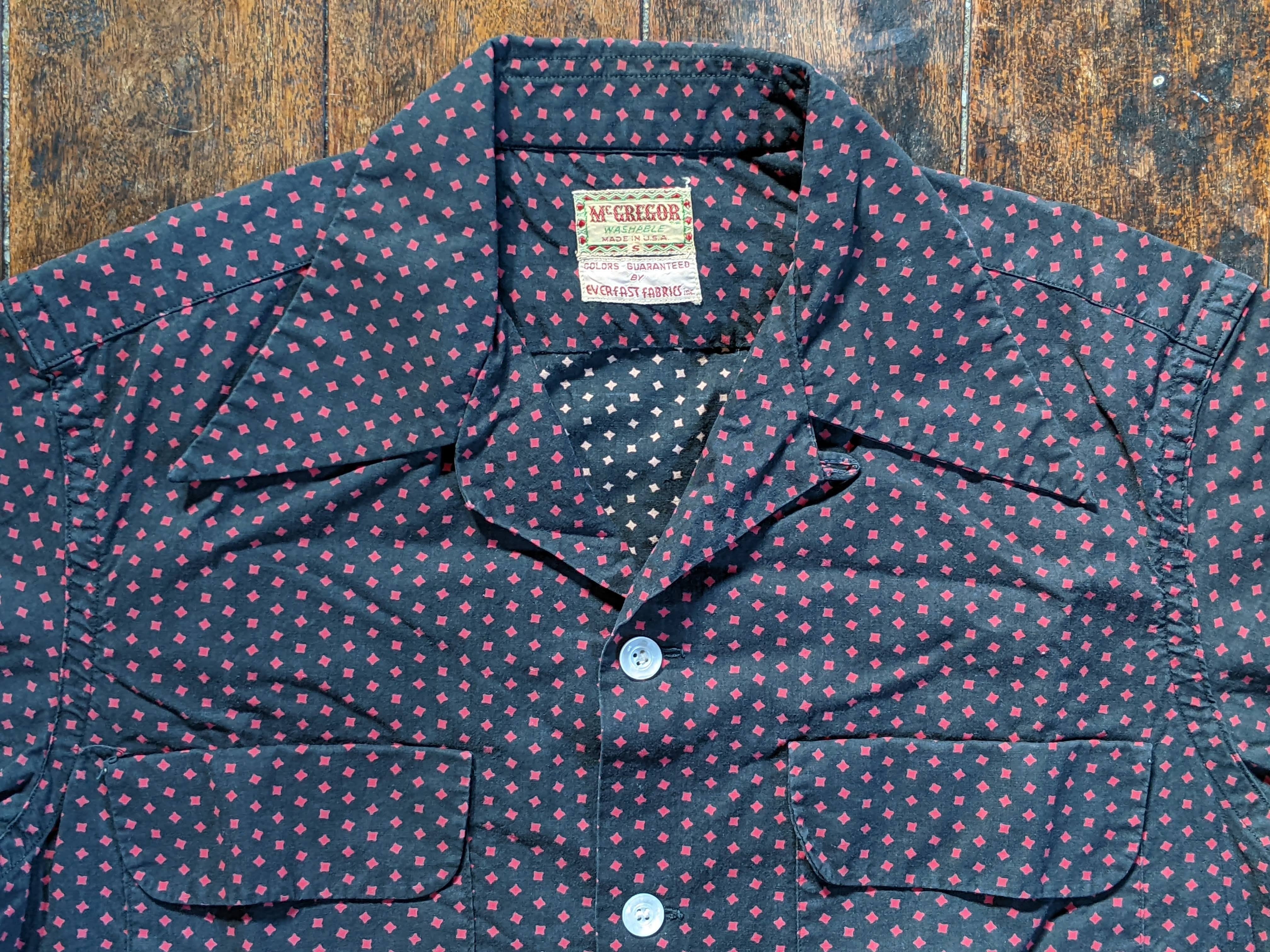 VINTAGE McGREGOR SHIRTS シャツ ブロックプリント？ MADE IN USA 