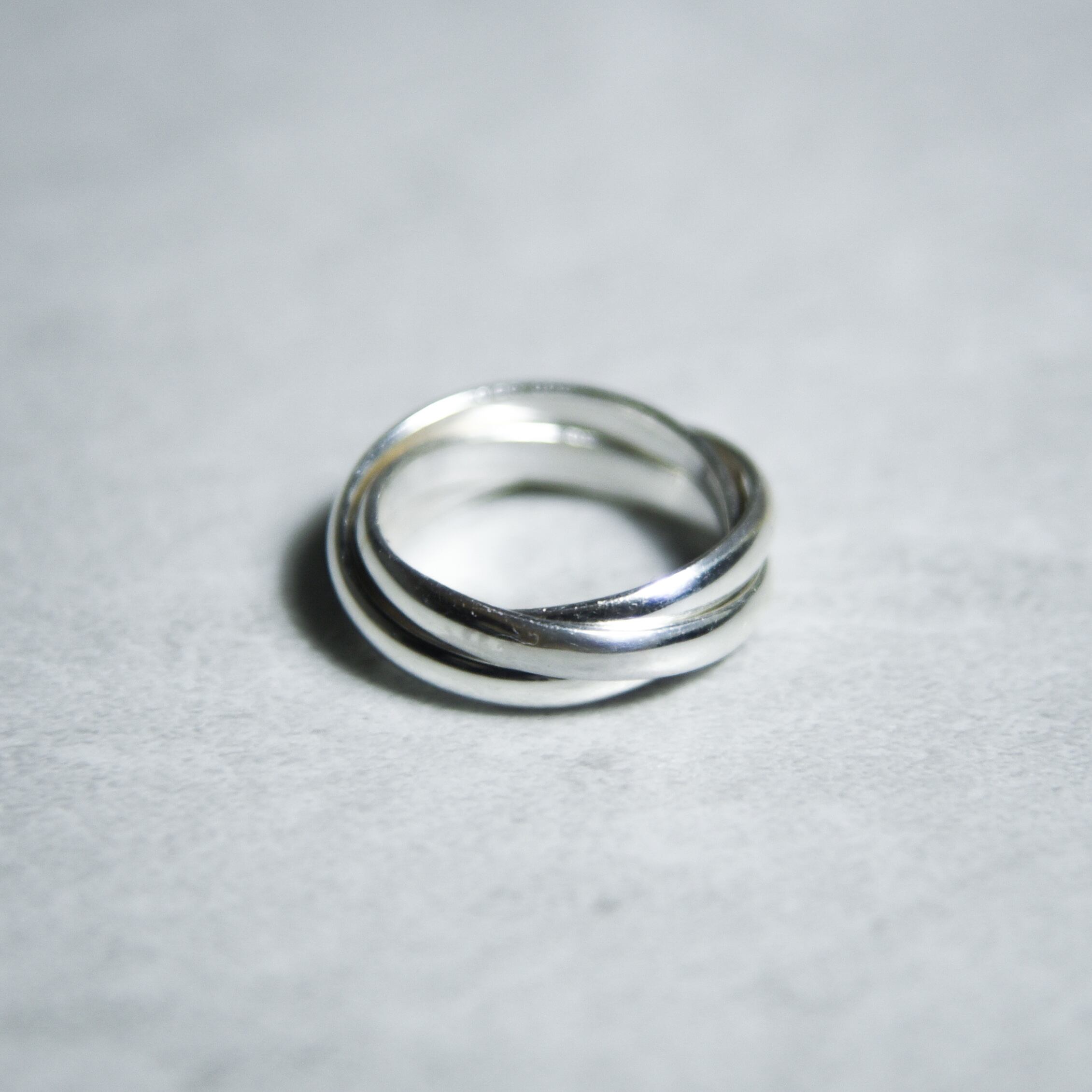 British Vintage Silver Triple Strand Ring イギリス ヴィンテージ 3