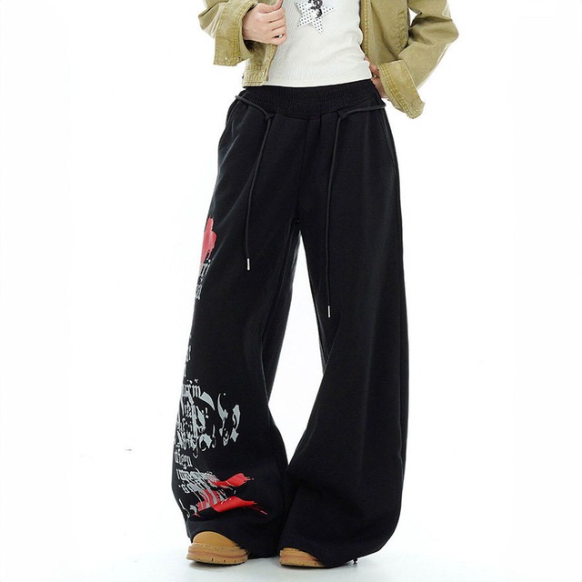 ゴシックレタリングペイントグラフィックパンツ 2col   R02860