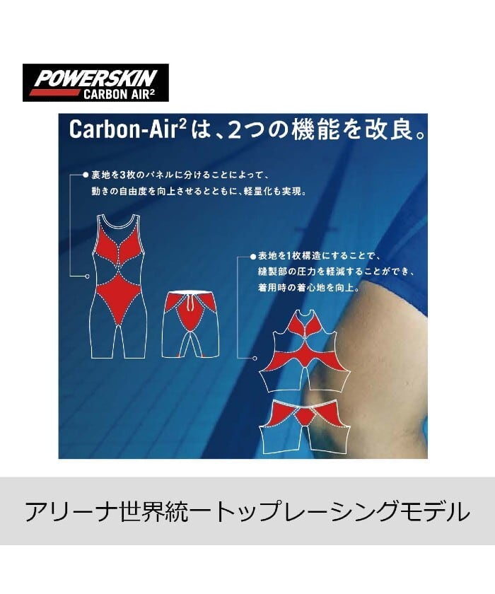 arena(アリーナ) カーボンエアスクエア POWERSKIN CARBON- AIR2 メンズ ...