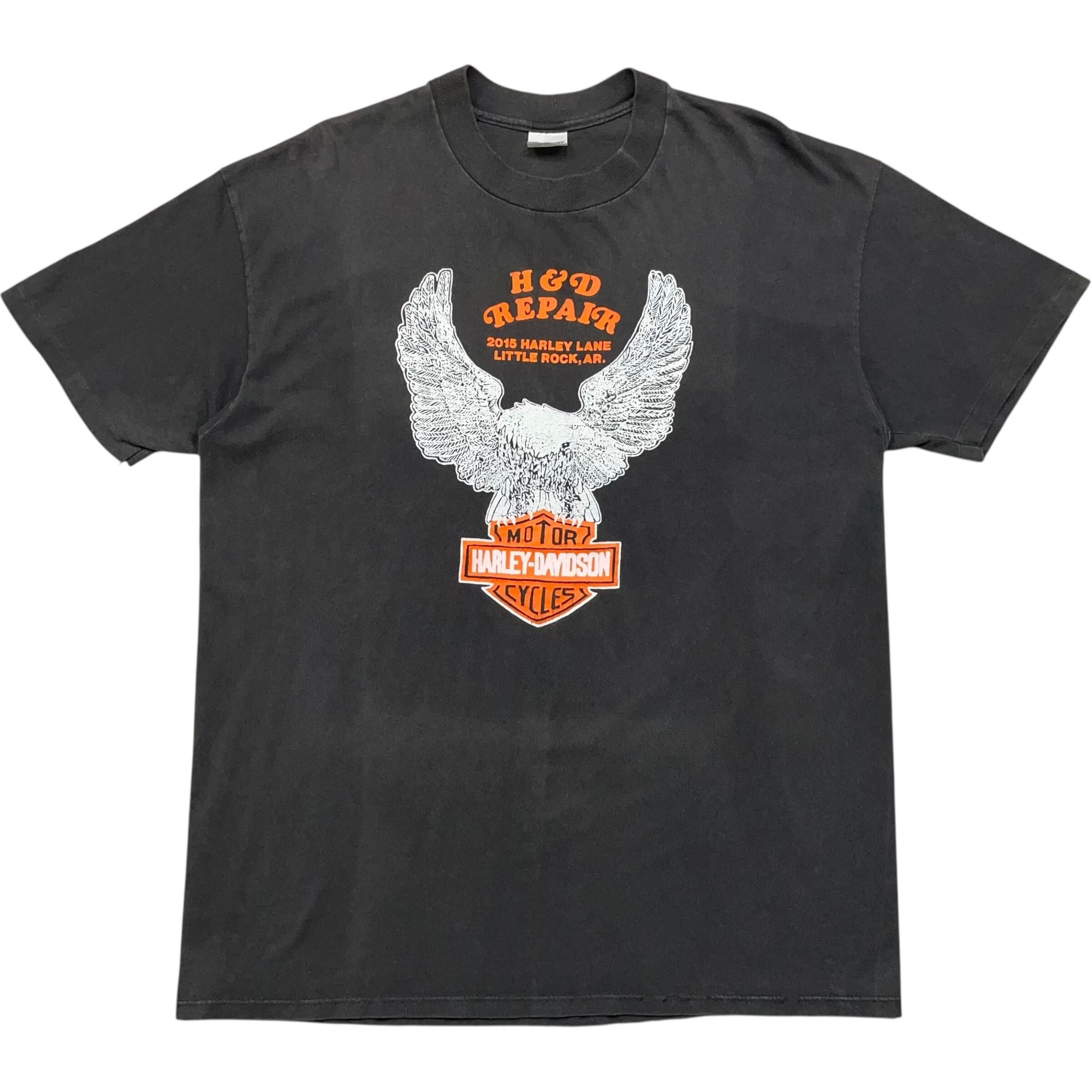 《XL》stedman Harley-Davidson ハーレーダビッドソン Tシャツ 両面プリント イーグル シングルステッチ ブラック USA製 90年代 vintage no.7327