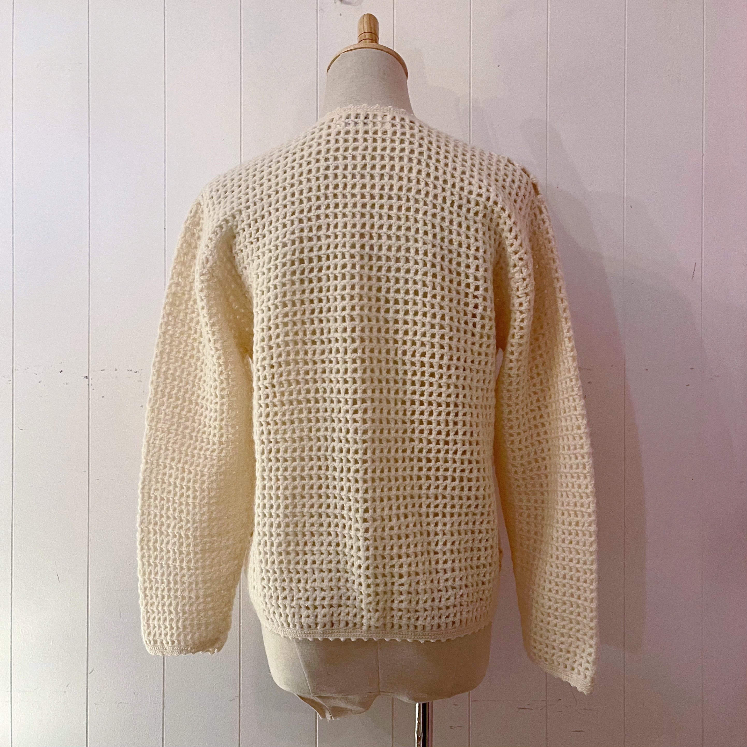 openwork motif knit cardigan