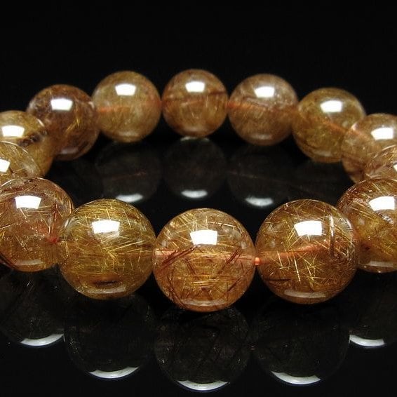 ルチルクォーツ ブレスレット 16mm ブロンズルチル ブレス一点物 111-50717