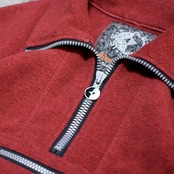 design half zip fleece red