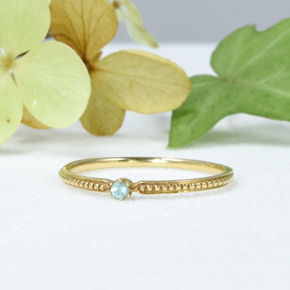 パライバ トルマリン リング K18イエローゴールド ミル CL010CIBSN