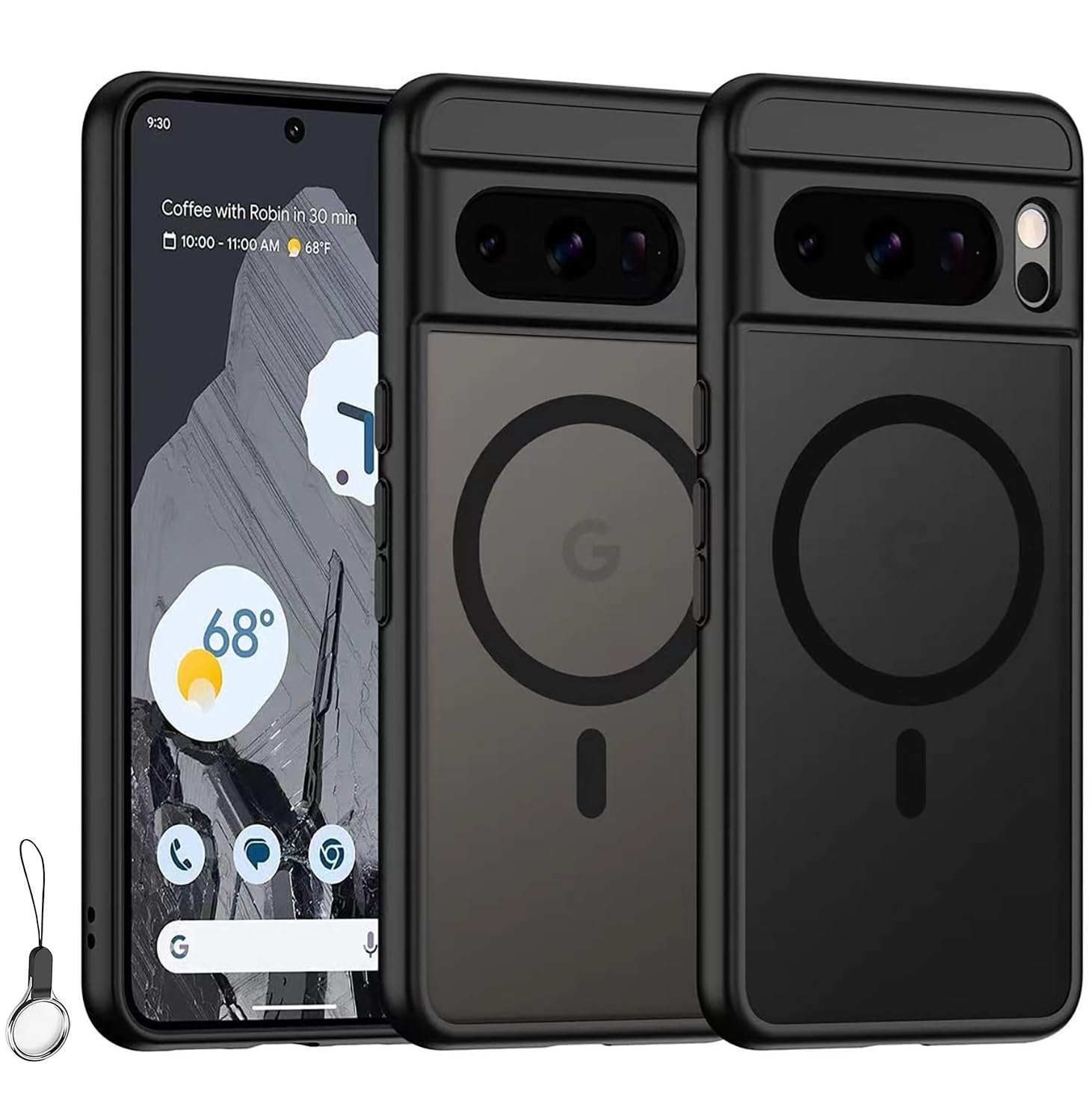 Google Pixel 7 用ケース magsafe対応マグネットリング 内蔵 携帯ケース HILEGENER for グーグル ピクセル7スマホケース 半透明 黄ばみ防止 MIL規格 耐衝撃 薄型 軽量 シェル スリム き ワイアレス充電対応 ブラック