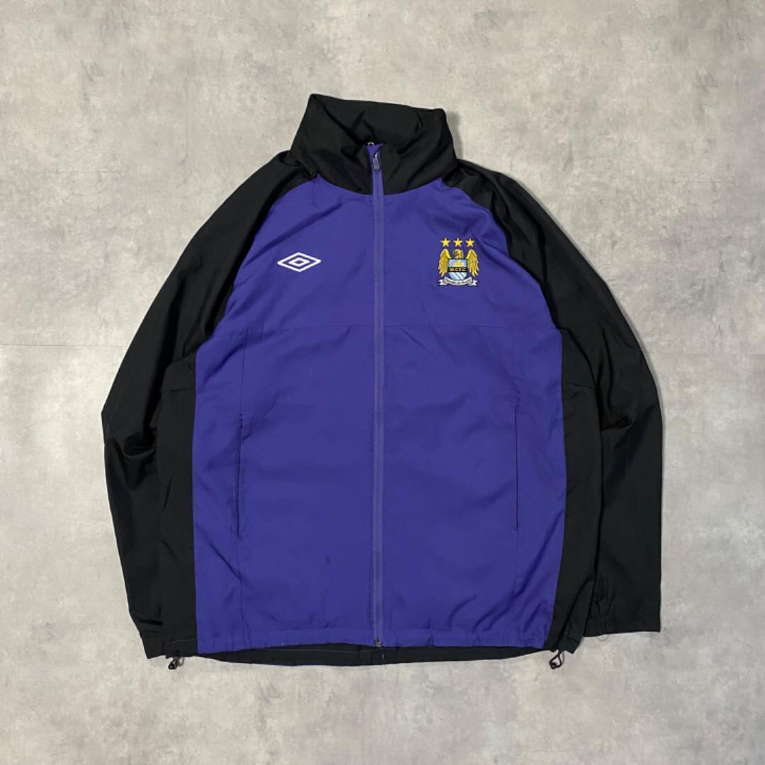 アンブロ マンチェスターシティー ナイロンジャケット サッカー 紫 黒  