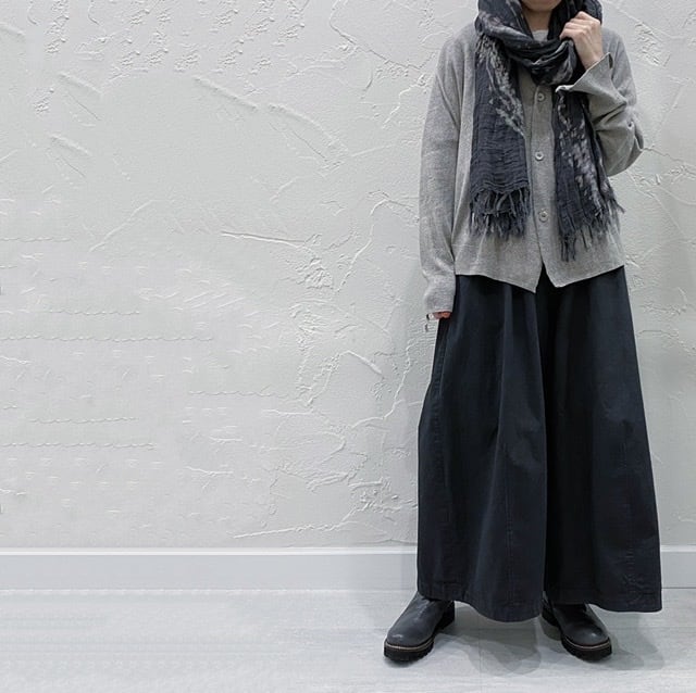 pas de calais 植物染めコットンウールバックドレープカーディガン