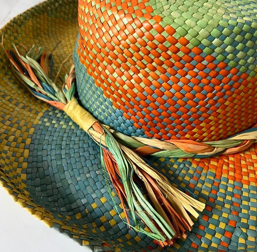 vintage color straw hat protocol