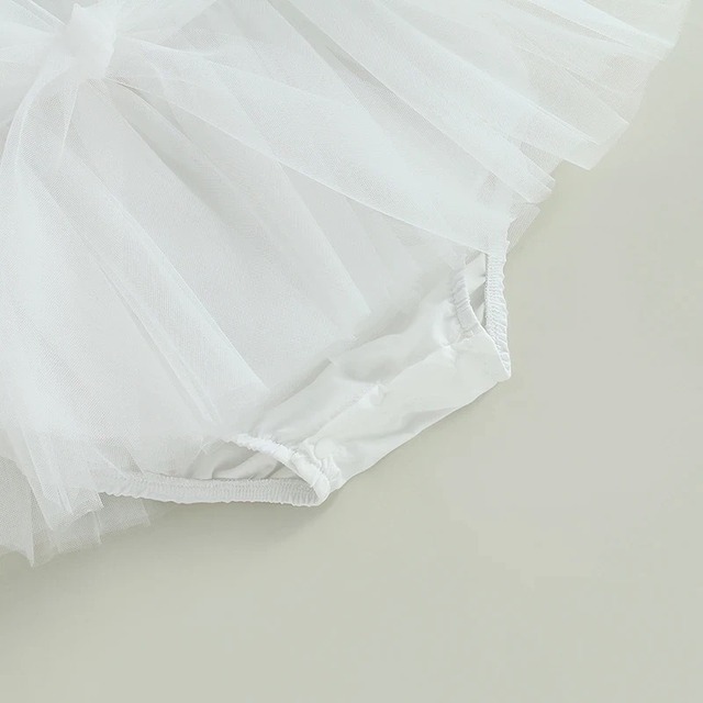 tulle rompers dress ｜ ロンパース  ドレス リボン ホワイト ピンク スカート 女の子  新生児