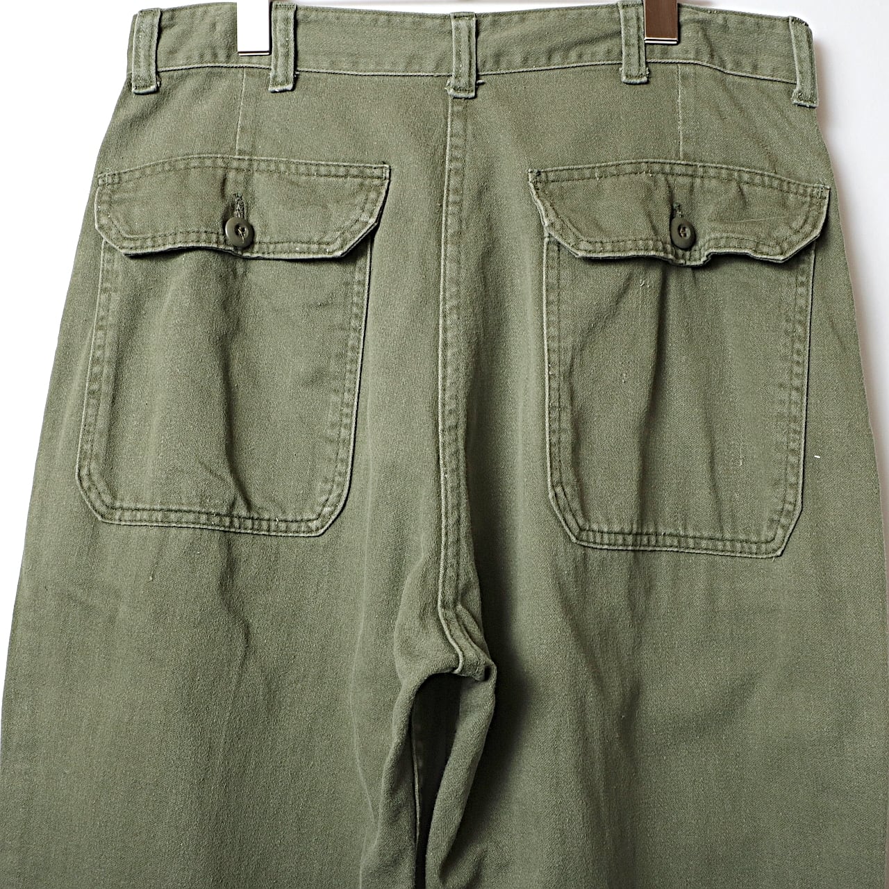 70s US ARMY OG107 ベイカー ミリタリー パンツ ジップ 古着 used