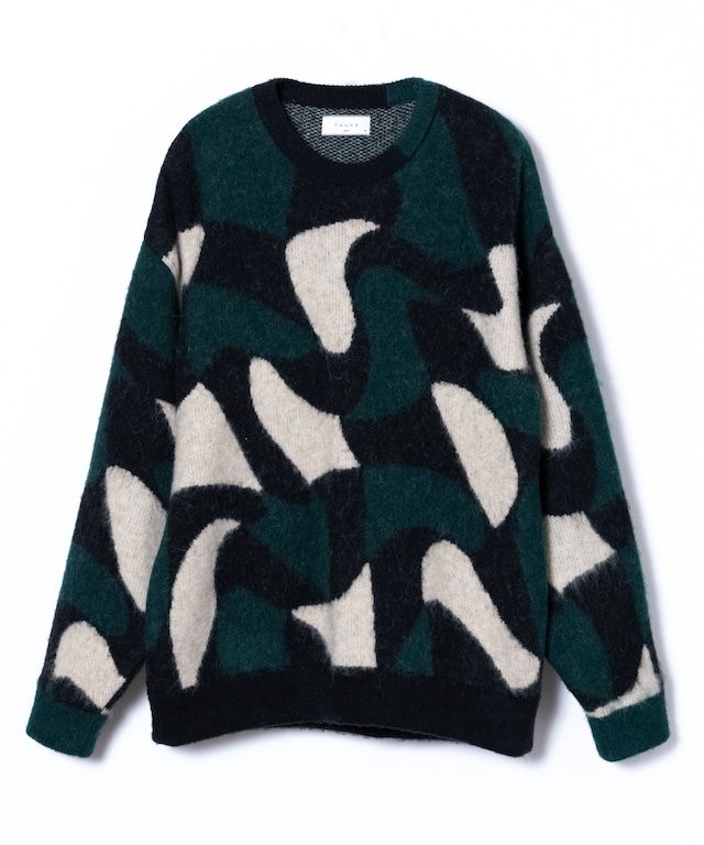 WAVY JQ CREW NECK KNIT (BLK)