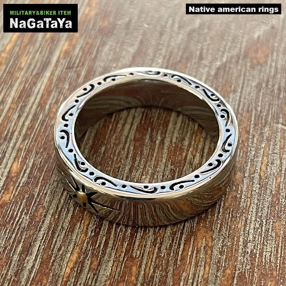 ネイティブアメリカンリング 指輪 インディアンジュエリー 人体に優しいステンレススチール素材 メンズ レディース MB3Nagataya