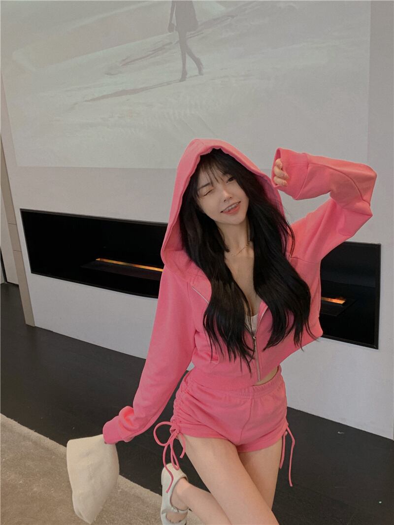 セーター レディースショート薄手ジッパーカーディガンジャケット サマートップス ロング ピンク 夏物 ブラックストロベリース54851990217