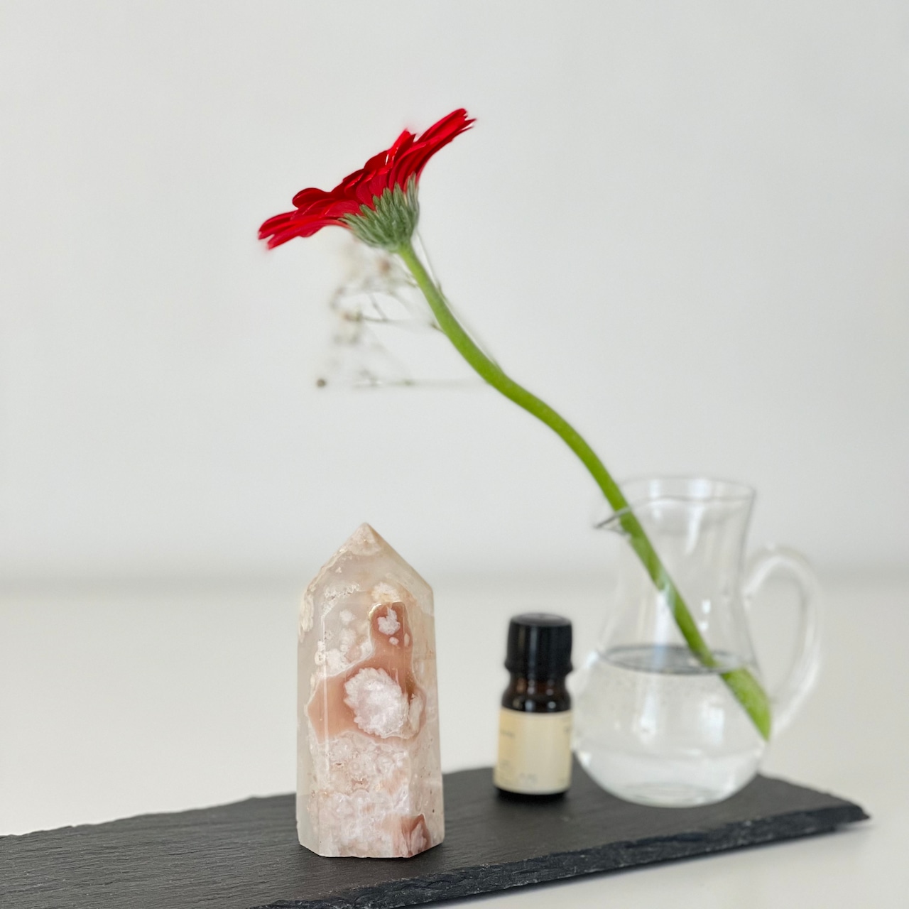 フラワーアゲートタワー*天然石ポイント*インテリア*T27