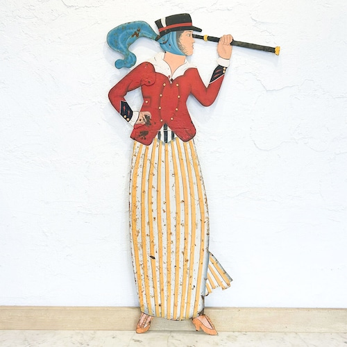1900s Antique Telescope Lady Weather Vane Wall Art