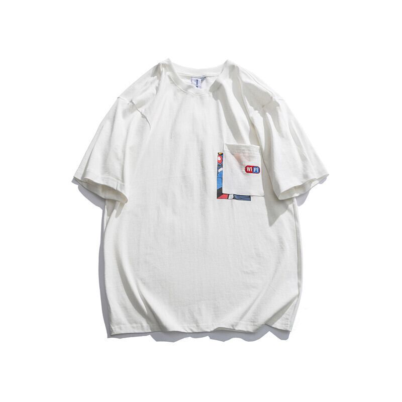 【新作】【送料無料】 Yidaoヴィンテージ20夏の新しいスタイルのポケットデコレーション半袖TシャツメンズルーズラウンドネックカジュアルコットンTEEメンズ-アリババ サマー 夏物 Oネック ビンテージ hip6-161185776614134