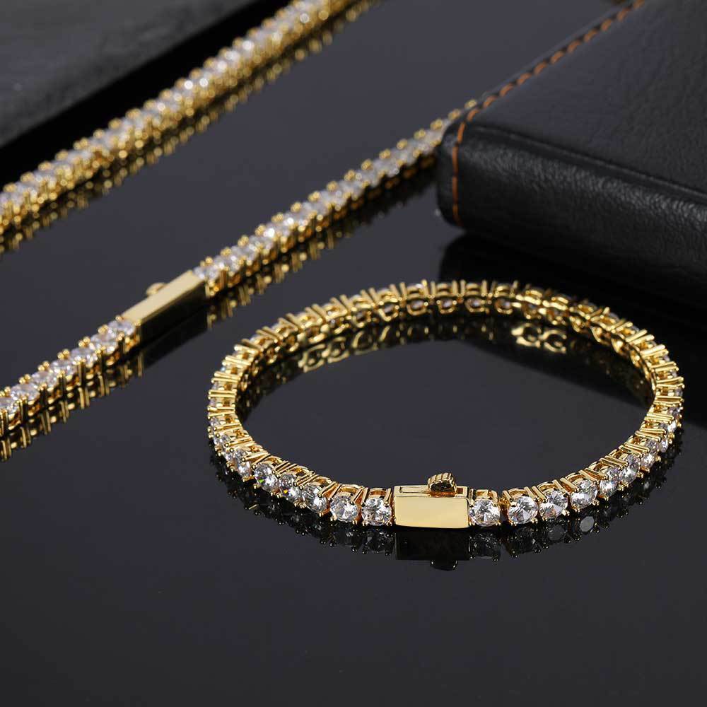 Luxury Tennis Bracelet 【5mm / GOLD】 | Glitter Luxury Tennis Bracelet 【5mm / GOLD】 | Glitter
