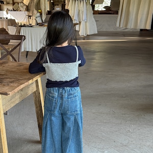 秋プリーツ加工デニムワイドパンツ